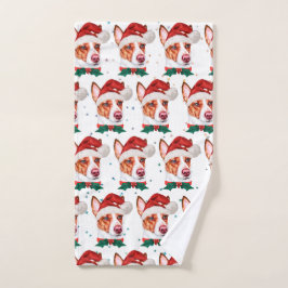 Portugees Podengo hondenras Kerststerren Handdoek