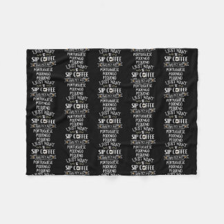 Portugees Podengo Pequeno Gift Sip Koffee Pet M Fleece Deken