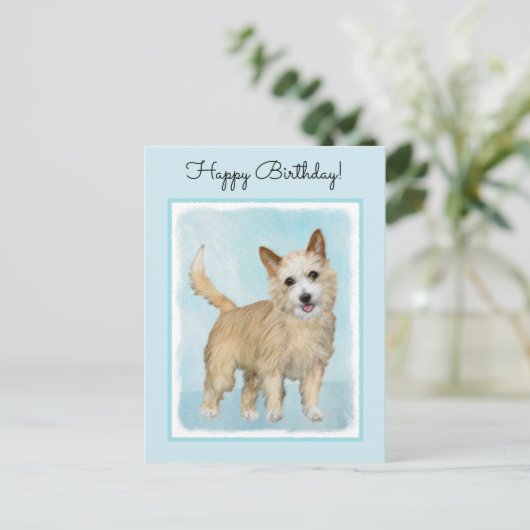 Portugees Podengo Pequeno schilderen - Oorspronkel Briefkaart (Staand voorkant)