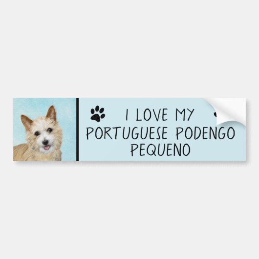Portugees Podengo Pequeno schilderen - Oorspronkel Bumpersticker (Voorkant)