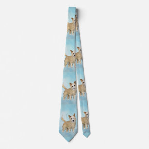 Portugees Podengo Pequeno schilderen - Oorspronkel Stropdas