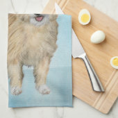 Portugees Podengo Pequeno schilderen - Oorspronkel Theedoek (Quarter Fold)