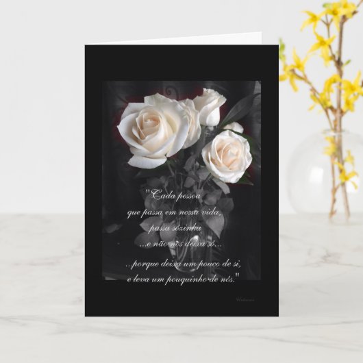 Portugees: Poema de Condolencias Kaart (Gele Bloem)