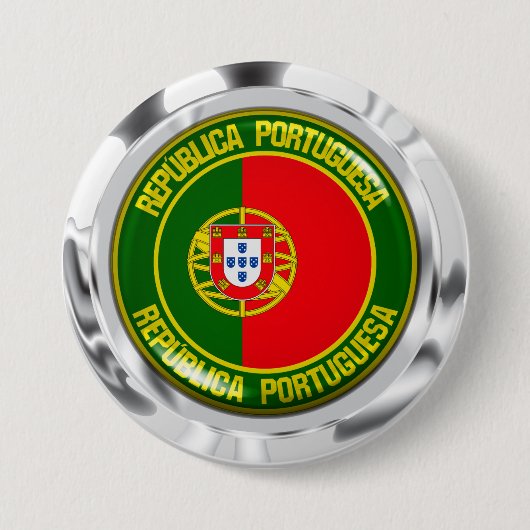 Portugees rond embleem ronde button 7,6 cm (Voorkant)