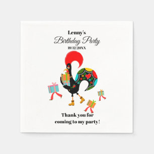 Portugees Rooster Parade Kids Verjaardagsfeest Servet