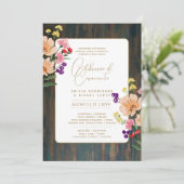 Portugees |  Ruwgevlekte Trouwbloemen Kaart (Staand voorkant)