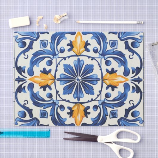 Portugees schattig tegel patroon decoupage tissuepapier (Craft)