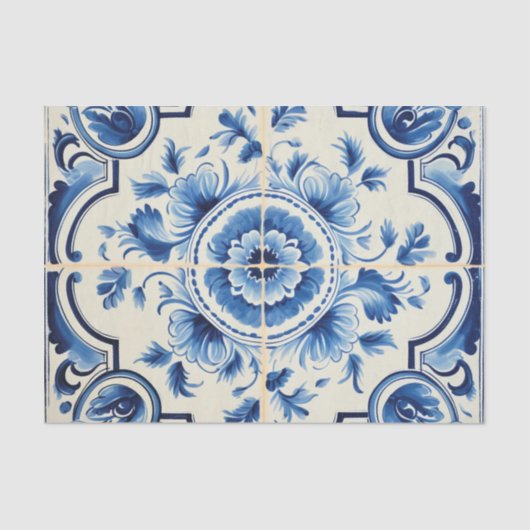 Portugees schattig tegel patroon decoupage tissuepapier (Voorkant)