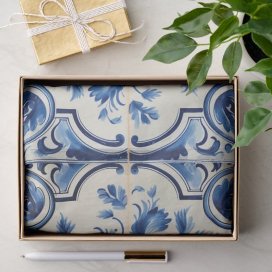 Portugees schattig tegel patroon decoupage tissuepapier (Geschenk)