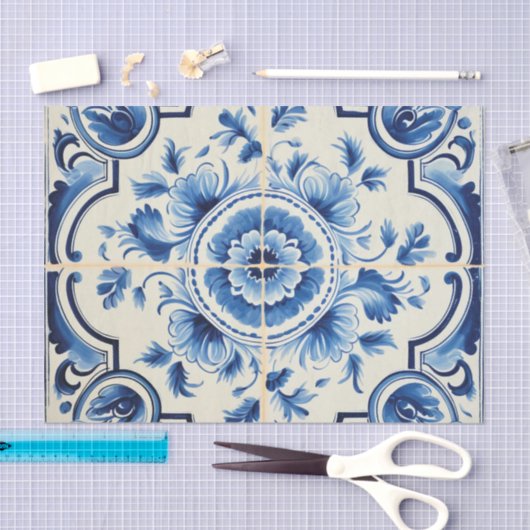 Portugees schattig tegel patroon decoupage tissuepapier (Craft)