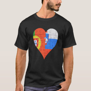 Portugees Sloveens Vlag Hart T-shirt