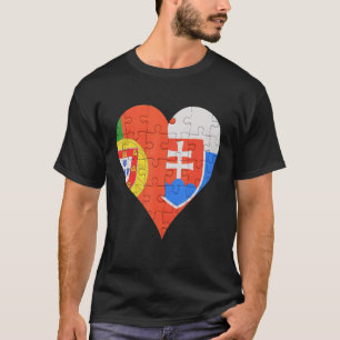 Portugees Slowaaks Vlaggenhart T-shirt