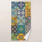 Portugees Talavera Tegel Design Badhanddoek (Badhanddoek)