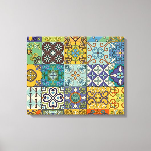 Portugees Talavera Tegel Design Canvas Afdruk (Voorkant)