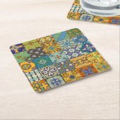 Portugees Talavera Tegel Design Kartonnen Onderzetters (Schuin)