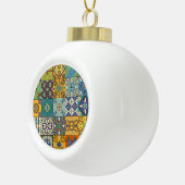 Portugees Talavera Tegel Design Keramische Bal Ornament (Rechts)
