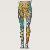 Portugees Talavera Tegel Design Leggings (Voorkant)