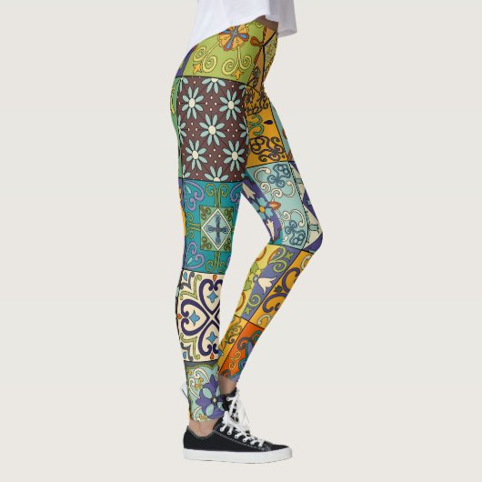 Portugees Talavera Tegel Design Leggings (Rechts)