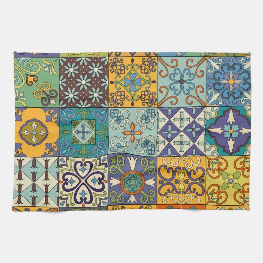 Portugees Talavera Tegel Design Theedoek (Horizontaal)