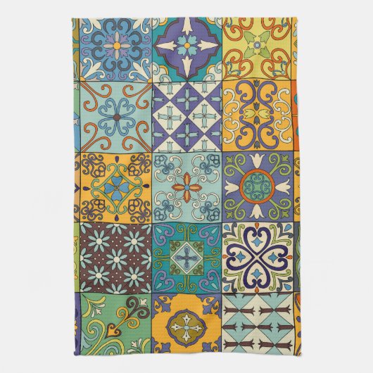 Portugees Talavera Tegel Design Theedoek (Verticaal)