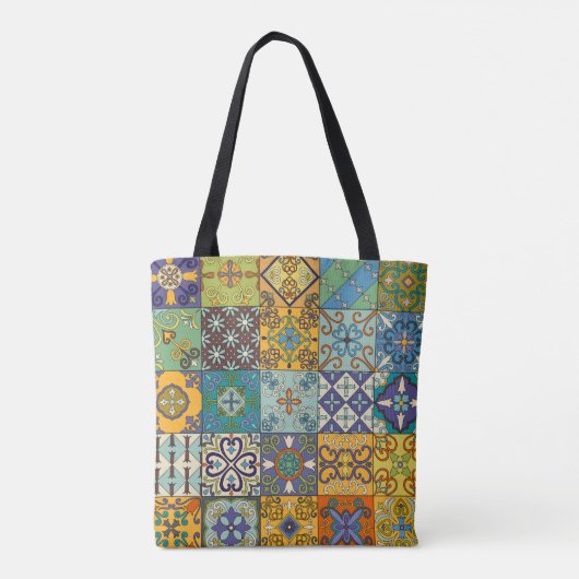Portugees Talavera Tegel Design Tote Bag (Achterkant)