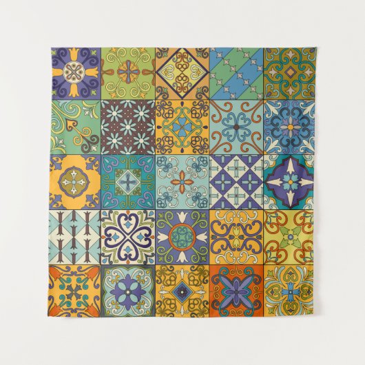 Portugees Talavera Tegel Design Wandkleed (Voorkant)