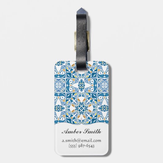 Portugees tapijt bagagelabel (Achterkant verticaal)