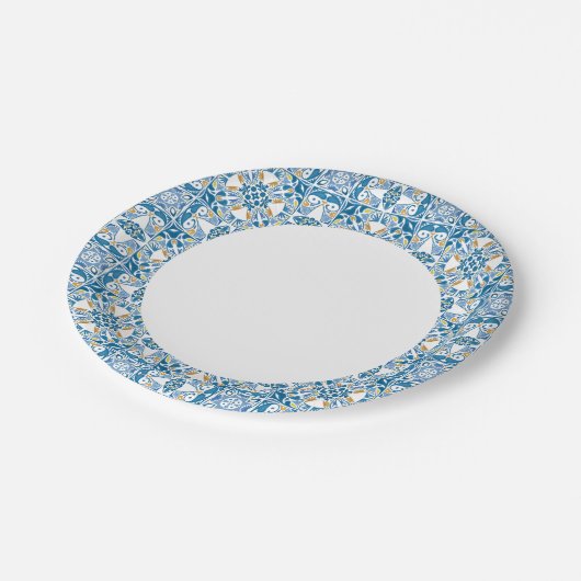 Portugees tapijt papieren bordje (Gekanteld)