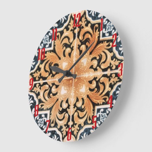 Portugees Tegel Acryl Neutraal Muurklok Grote Klok (Hoek)