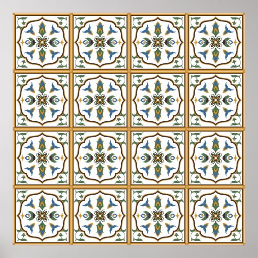 Portugees Tegel Pattern - Azulejos of Portugal Poster (Voorkant)