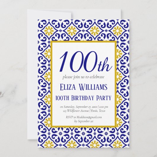 Portugees Tegels 100ste verjaardag Middellandse Ze Kaart (Voorkant)