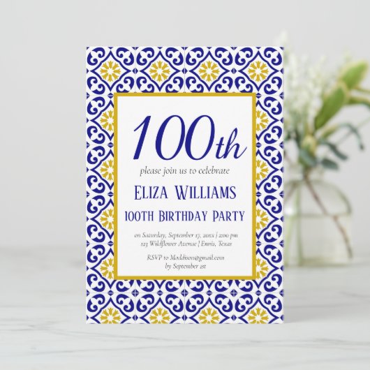 Portugees Tegels 100ste verjaardag Middellandse Ze Kaart (Staand voorkant)