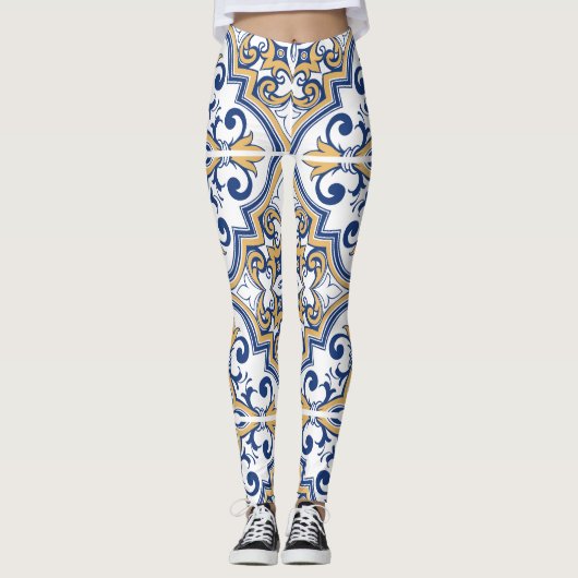 Portugees tegels 1 leggings (Voorkant)