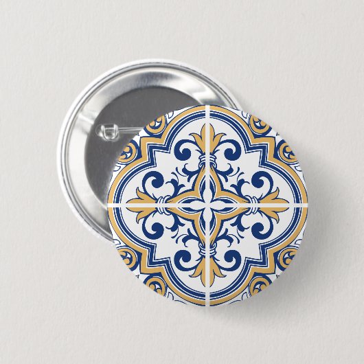Portugees tegels 1 ronde button 5,7 cm (Voorkant /achterkant)
