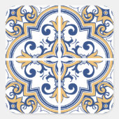 Portugees tegels 1 vierkante sticker (Voorkant)