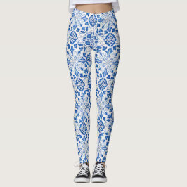 Portugees tegels Azulejo Patroon Yoga Broek Blauw Leggings