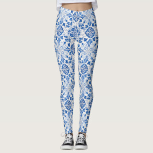 Portugees tegels Azulejo Patroon Yoga Broek Blauw Leggings