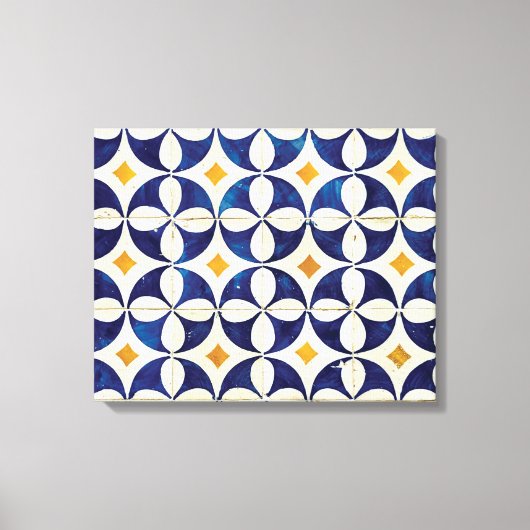 Portugees tegels - Azulejo Pattern-ontwerp Canvas Afdruk (Voorkant)