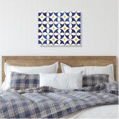 Portugees tegels - Azulejo Pattern-ontwerp Canvas Afdruk (Insitu (Slaapkamer))