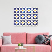 Portugees tegels - Azulejo Pattern-ontwerp Canvas Afdruk (Insitu (Woonkamer))