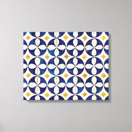 Portugees tegels - Azulejo Pattern-ontwerp Canvas Afdruk (Voorkant)