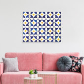 Portugees tegels - Azulejo Pattern-ontwerp Canvas Afdruk (Insitu (Woonkamer))