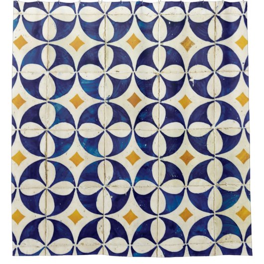 Portugees tegels - Azulejo Pattern-ontwerp Douchegordijn (Voorkant)