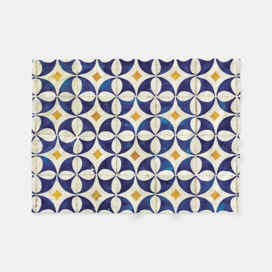 Portugees tegels - Azulejo Pattern-ontwerp Fleece Deken (Voorkant (Horizontaal))