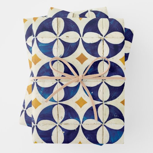 Portugees tegels - Azulejo Pattern-ontwerp Inpakpapier Vel (In situ)