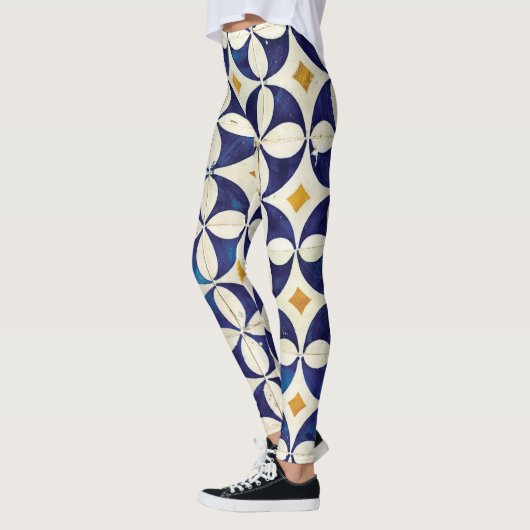 Portugees tegels - Azulejo Pattern-ontwerp Leggings (Links)
