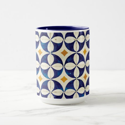 Portugees tegels - Azulejo Pattern-ontwerp Mok (Midden)