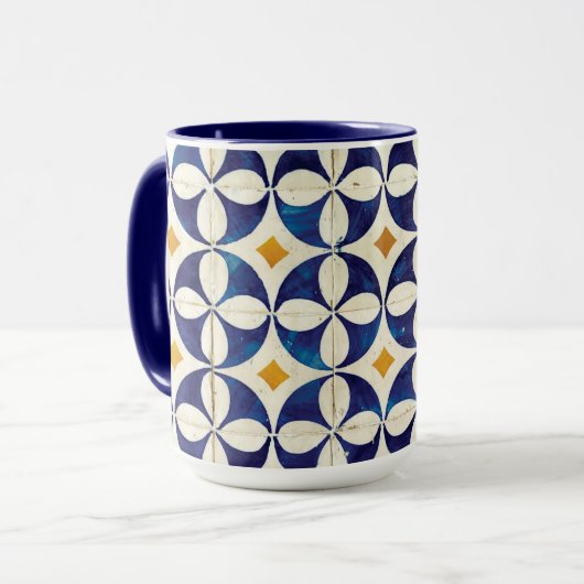 Portugees tegels - Azulejo Pattern-ontwerp Mok (Voorkant links)