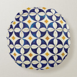Portugees tegels - Azulejo Pattern-ontwerp Rond Kussen
