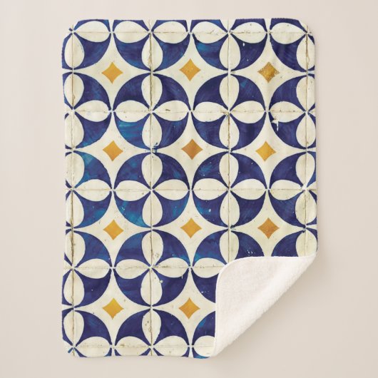 Portugees tegels - Azulejo Pattern-ontwerp Sherpa Deken (Voorkant)